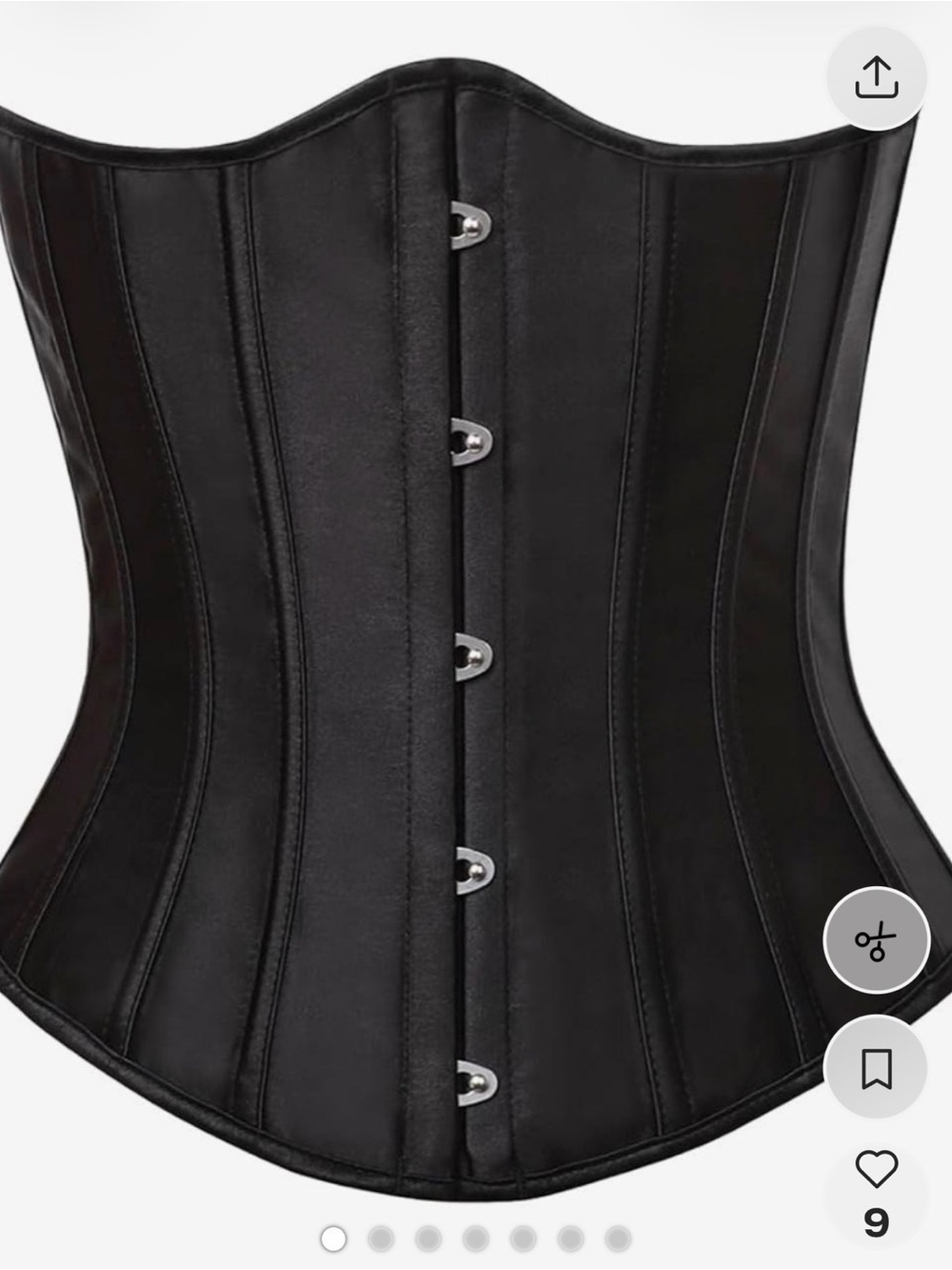 Sexy Black Satin Underbust Corset
